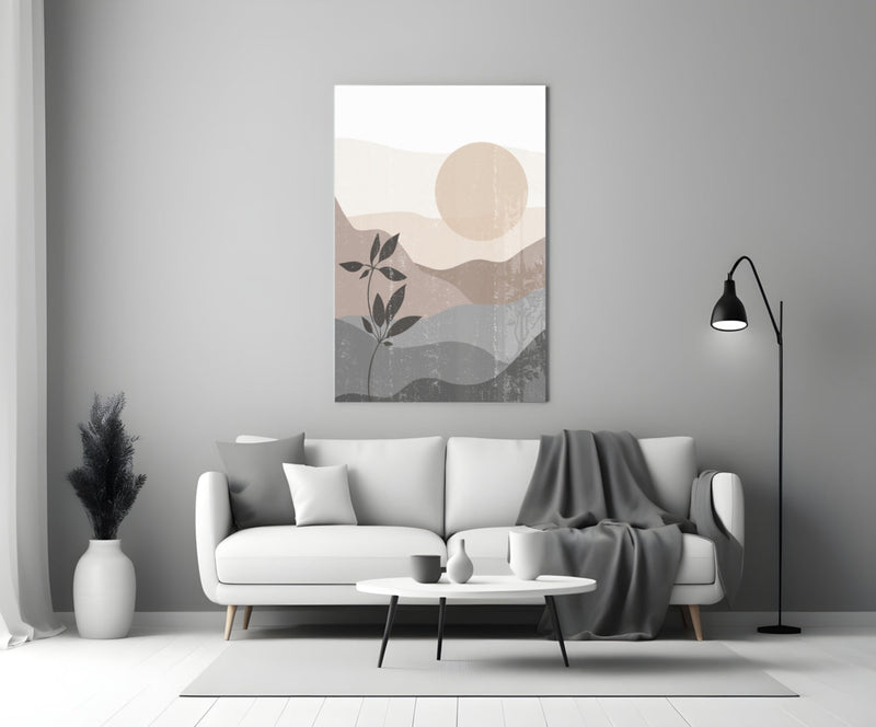 Small Leaves Glass Wall Art