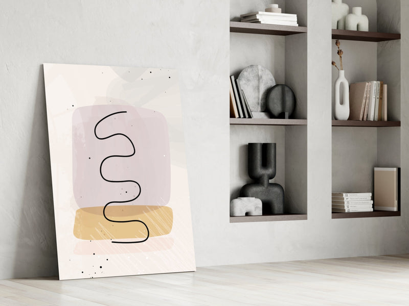 Abstract Shapes Glass Wall Art