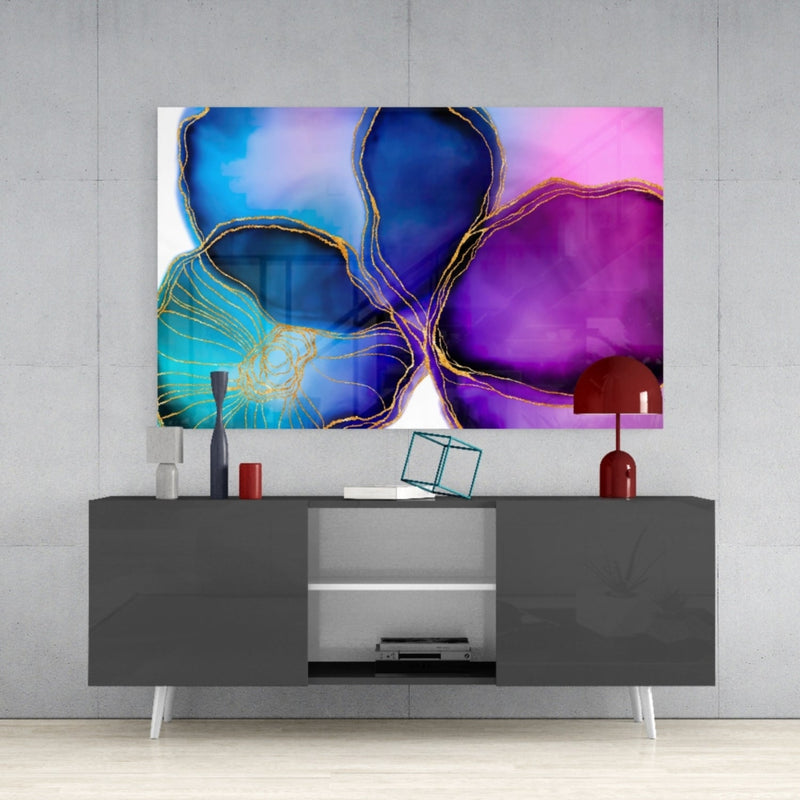 Abstract Shapes Glass Wall Art
