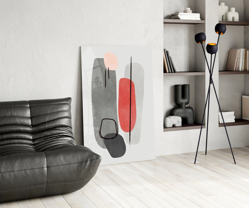 Abstract Shapes Glass Wall Art