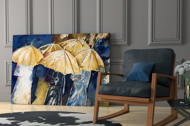 Umbrellas Glass Wall Art