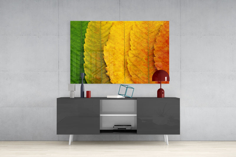 Autumn Leaves Glass Wall Art