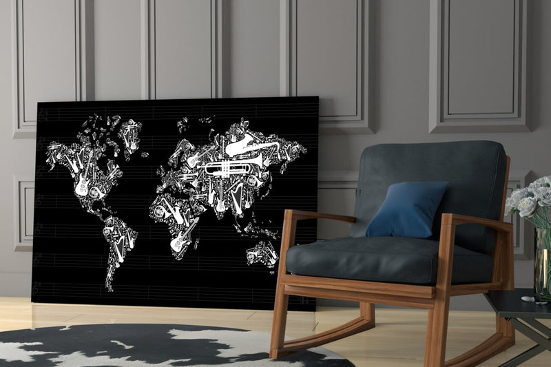 World of Music Glass Wall Art