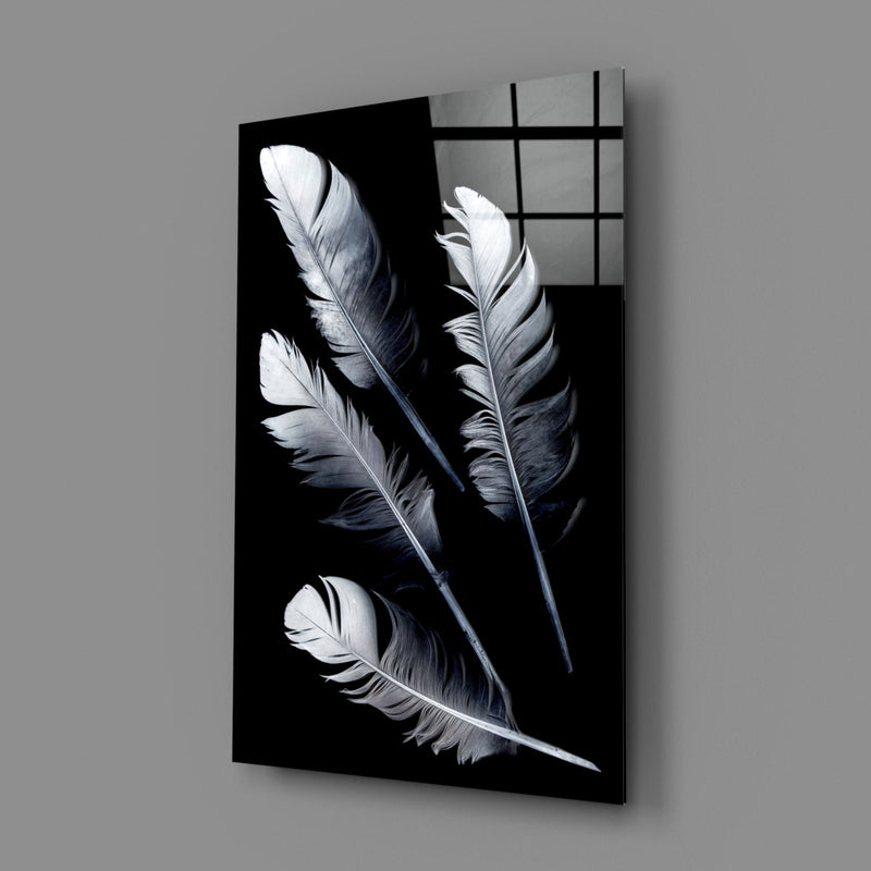 Feather Glass Wall Art