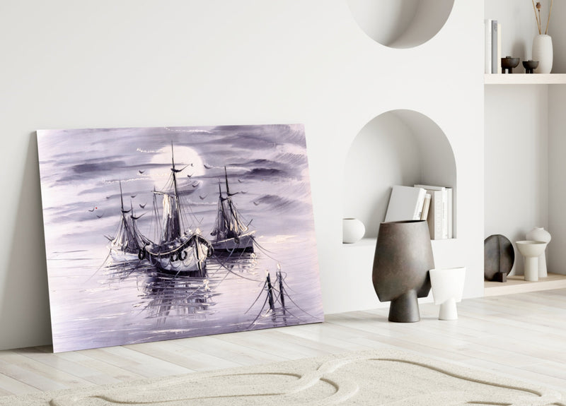Ships Glass Wall Art