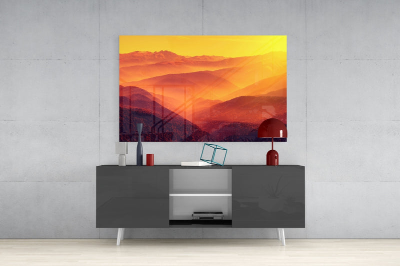 Warm Landscape Glass Wall Art