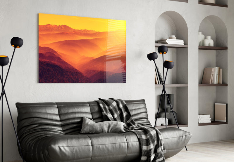 Warm Landscape Glass Wall Art