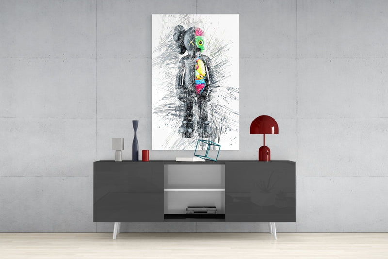 Abstract Robot Glass Wall Art