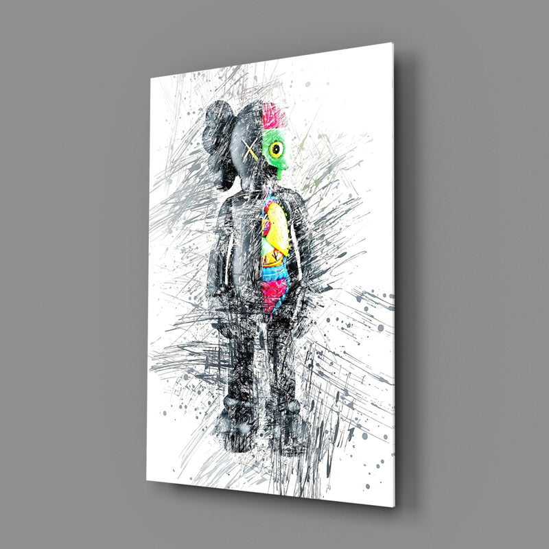 Abstract Robot Glass Wall Art