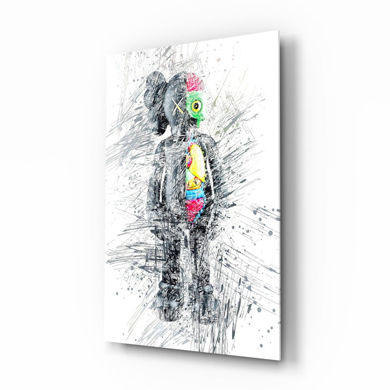 Abstract Robot Glass Wall Art