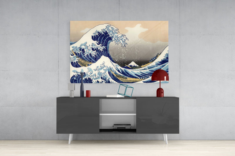 Kanagawa Oki Nami Ura Great Wave Glass Wall Art