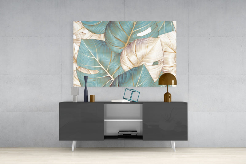 Leaves Glass Wall Art