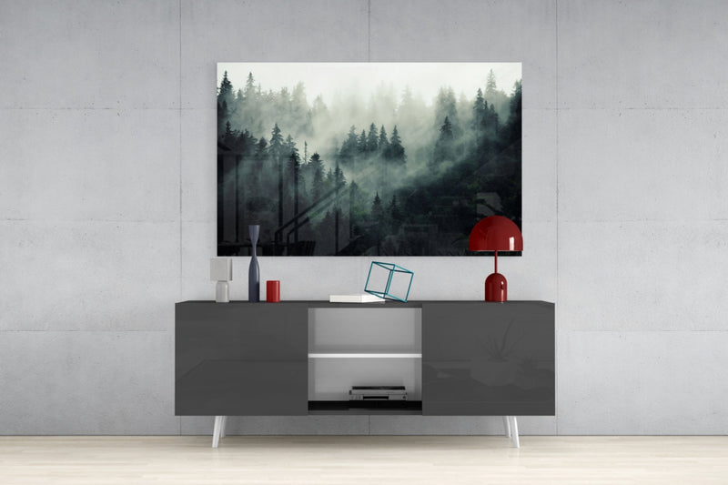 Landscape of Darkness Glass Wall Art
