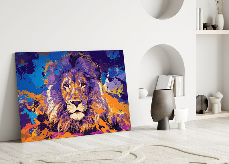 Lion Glass Wall Art