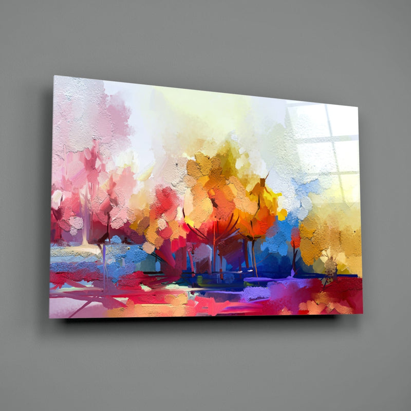 Abstract Trees Glass Wall Art