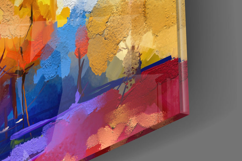 Abstract Trees Glass Wall Art
