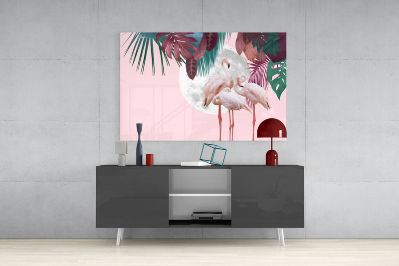 Flamingo Glass Wall Art