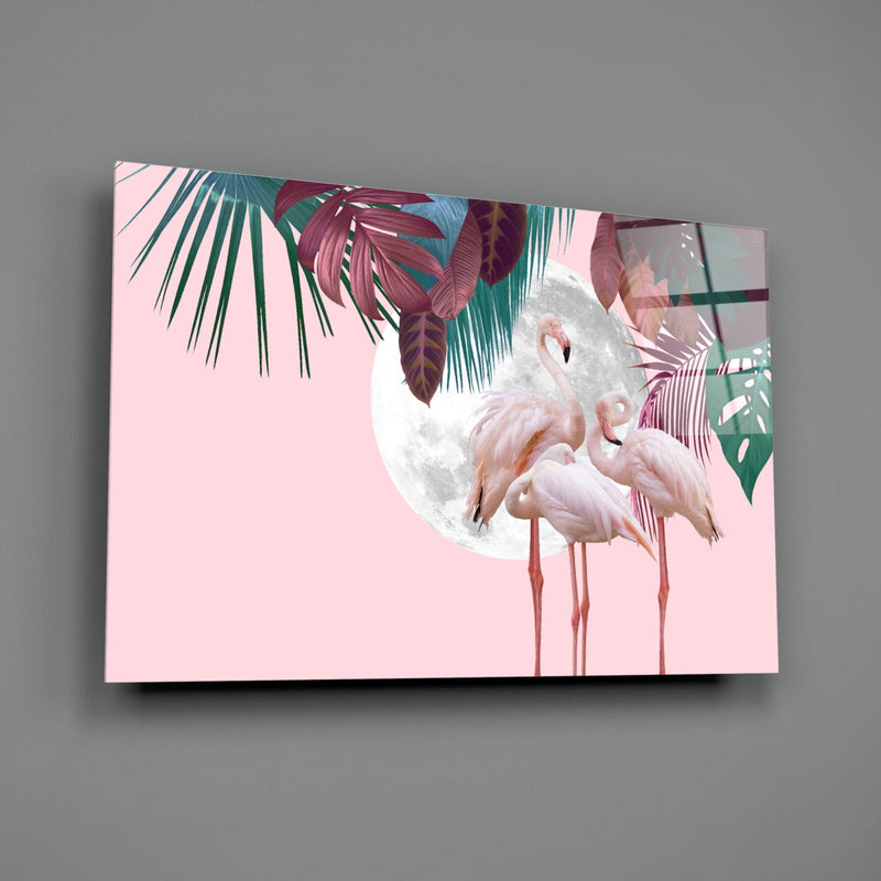 Flamingo Glass Wall Art