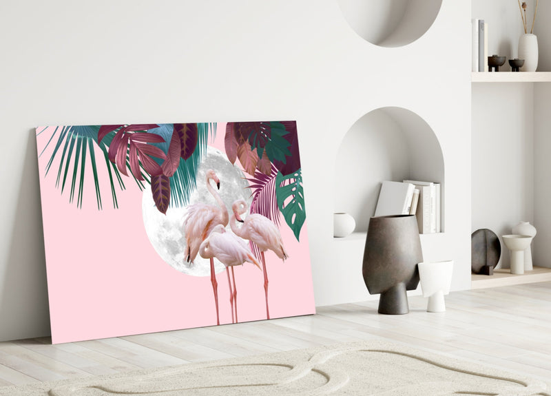 Flamingo Glass Wall Art