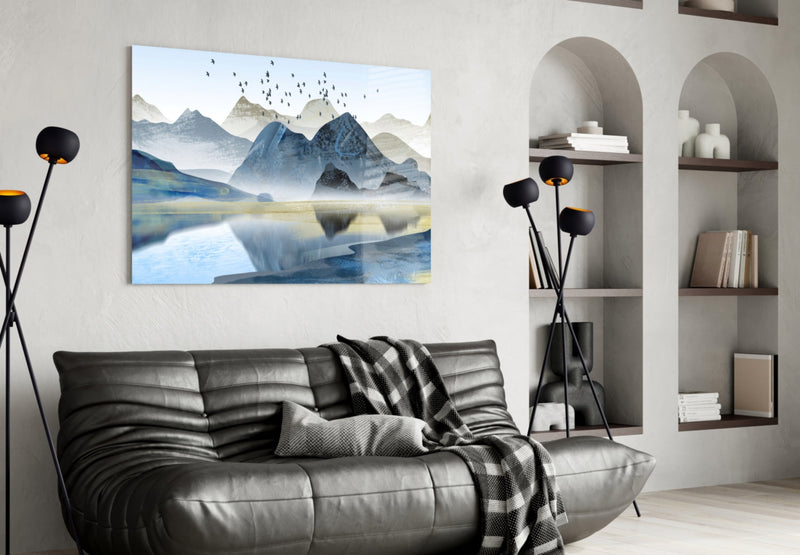 Mountains Glass Wall Art