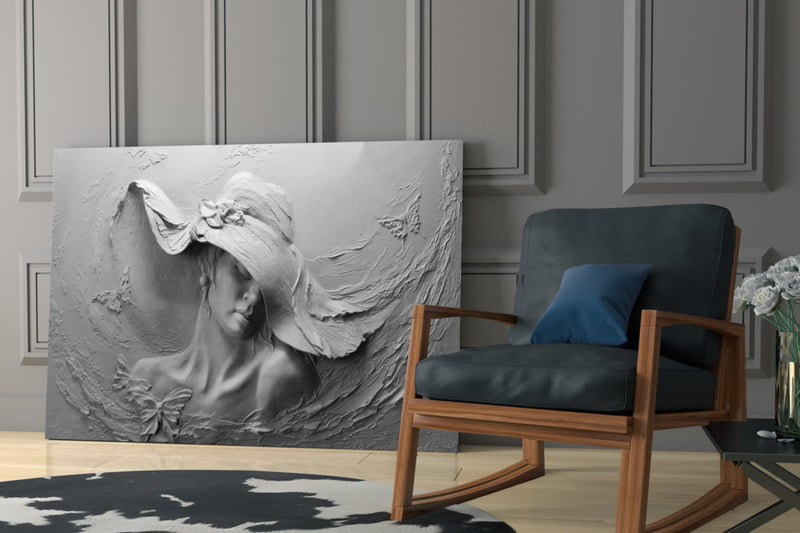 Relief Woman Glass Wall Art