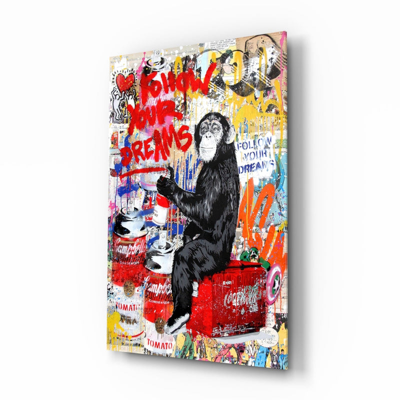 Monkey Advice Glass Art