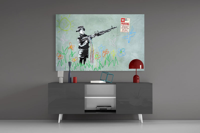 Child and War Glass Art
