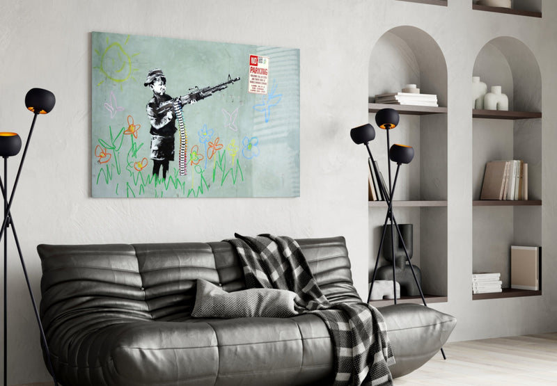 Child and War Glass Art