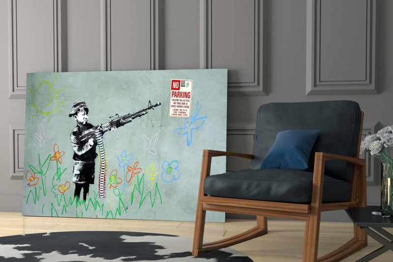 Child and War Glass Art