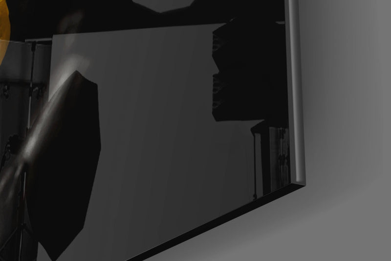 Yellow Paint Glass Art