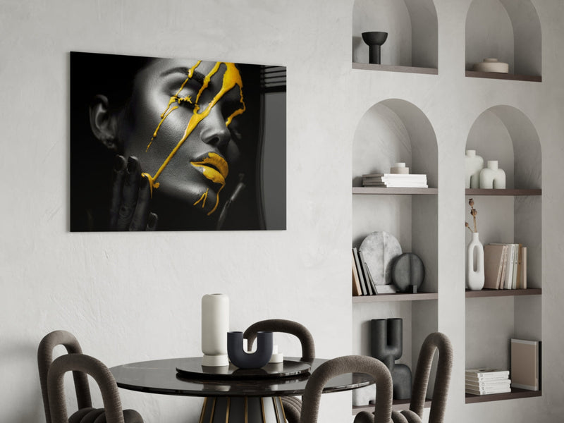 Yellow Paint Glass Art