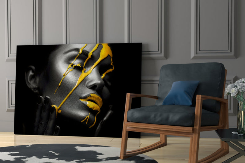 Yellow Paint Glass Art