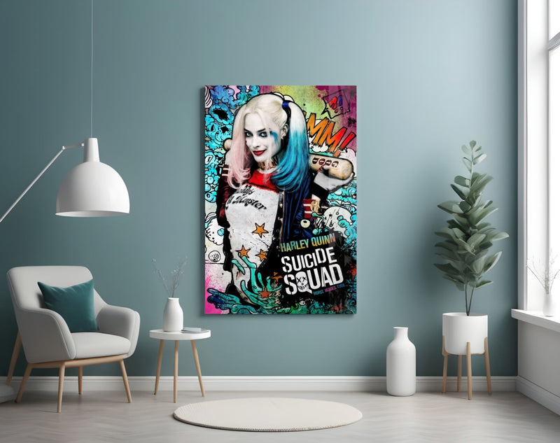 Harley Quinn Glass Art
