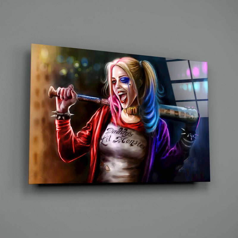Harley Quinn Glass Art