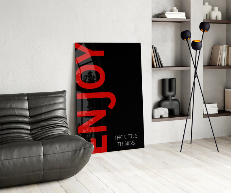 Enjoy The Little Things Glass Wall Art