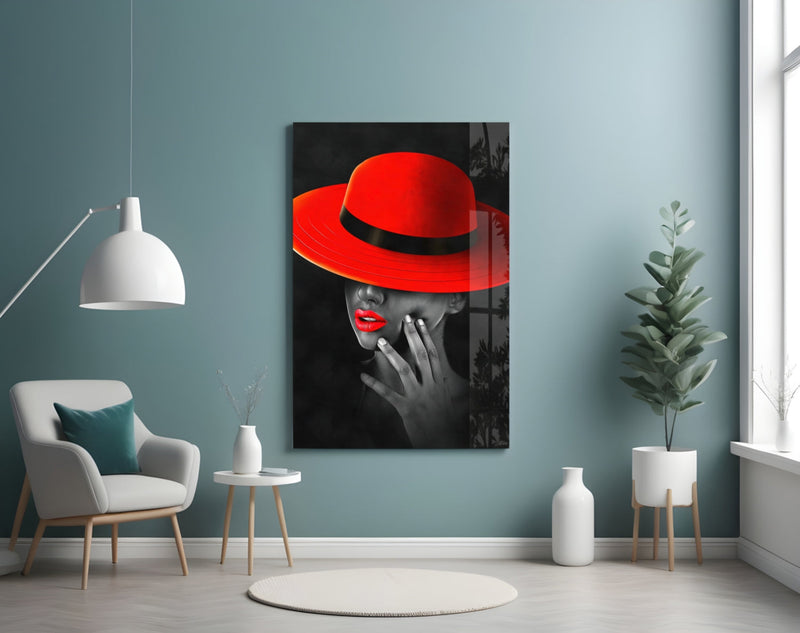 Scarlet Hat Glass Wall Art