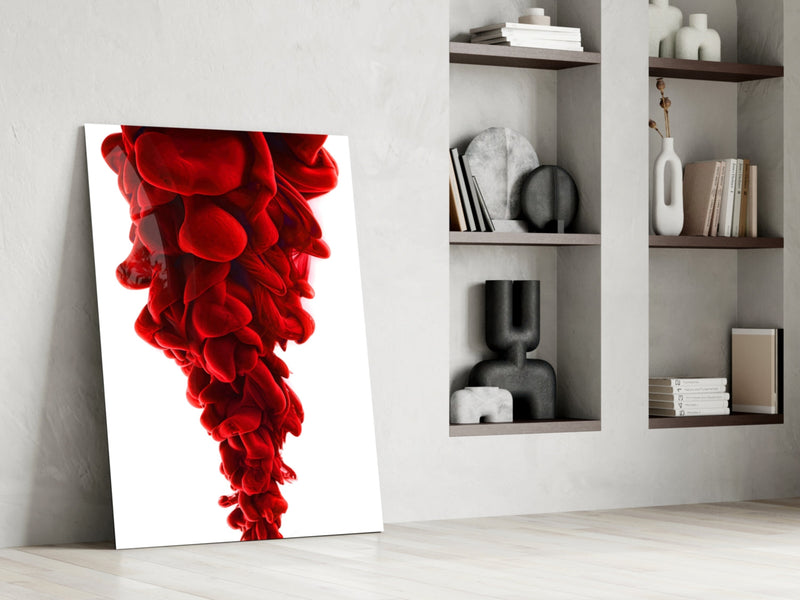 Red Layers Glass Wall Art