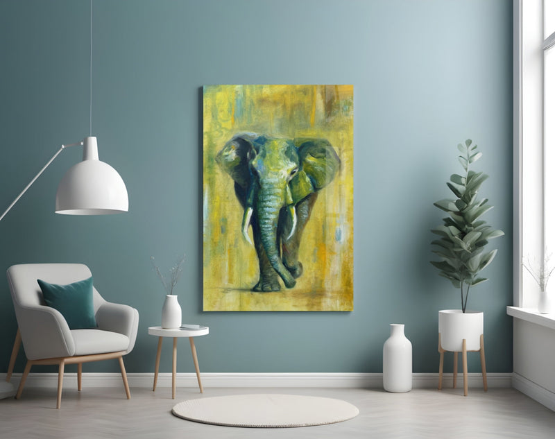 Elephant Glass Wall Art