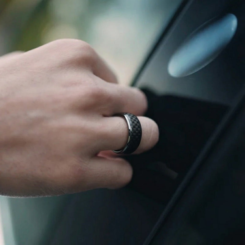 Carbon Fiber Smart NFC Key Ring for Cybertruck