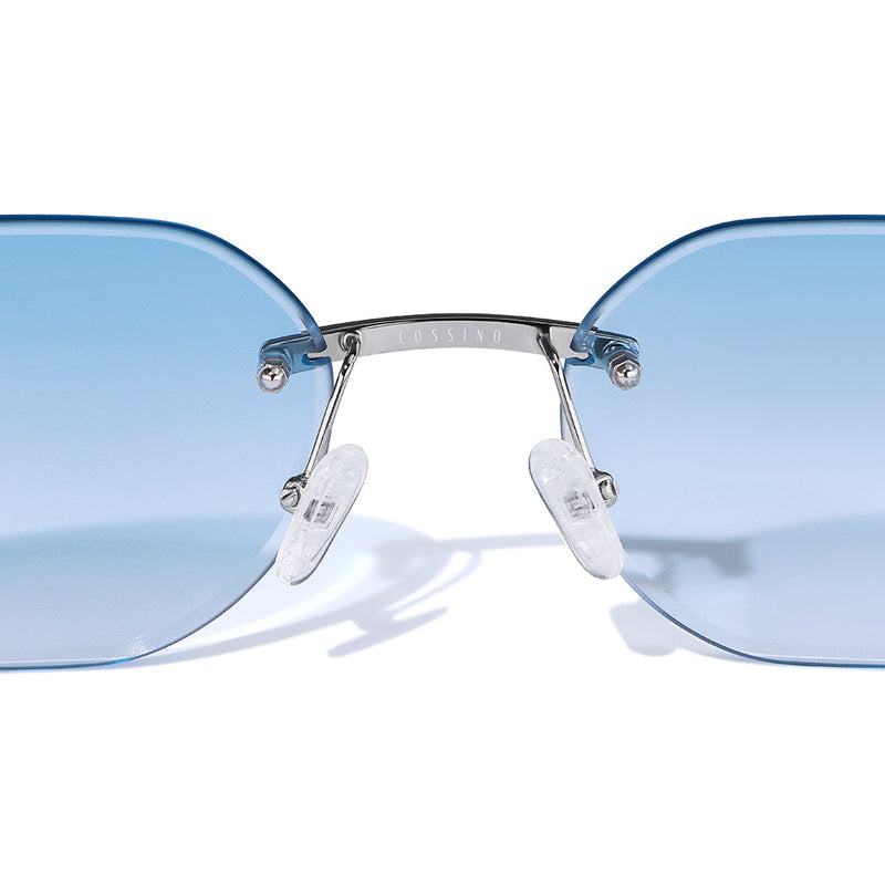 Carter Bleu 54mm Rimless Sunglasses | Blue