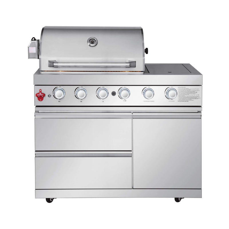 Castelle Flame Deluxe 4-Burner 72000 BTU Stainless Steel Liquid Propane Grill Island (SAK31425)