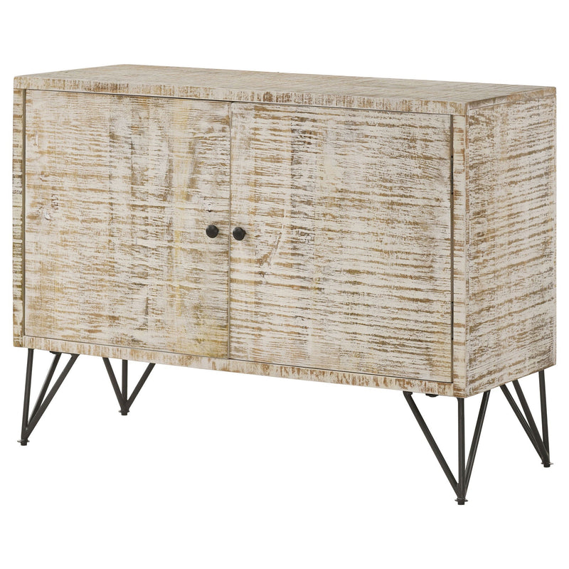 Eileen 2-door Wood Storage Accent Cabinet White Washed