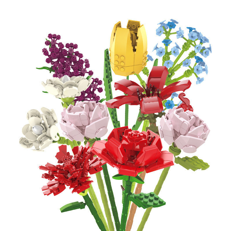 Block Flower Bouquet Flower Bonsai Rose Decoration