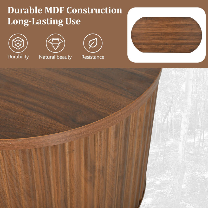 Lift Top Coffee Table With Hidden Compartment, Modern Oval Lift Tabletop For Home Living Room