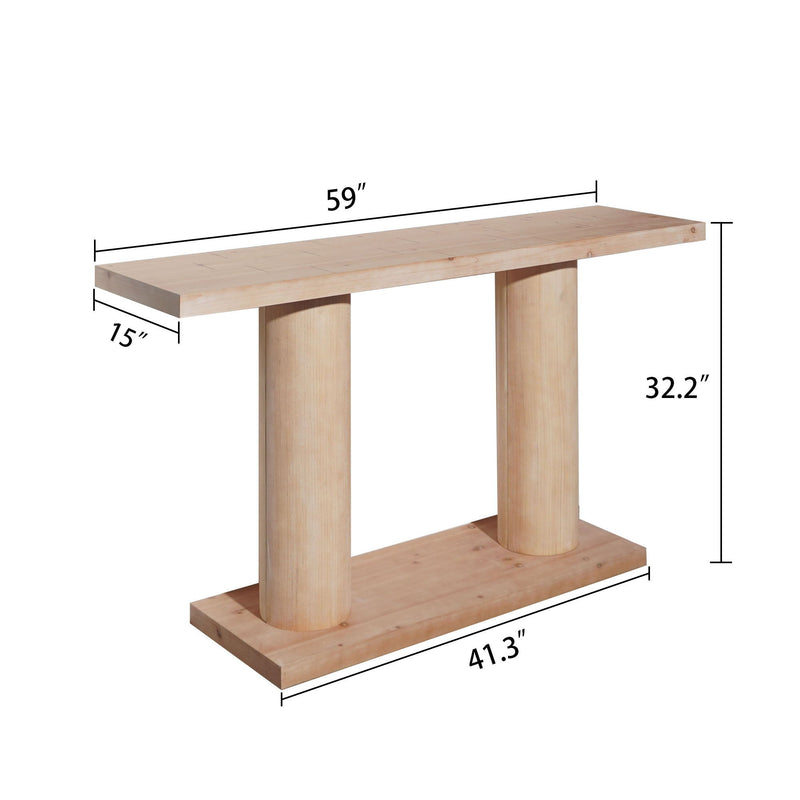 Double Cylinder Base Console Table For Living Room - Multi
