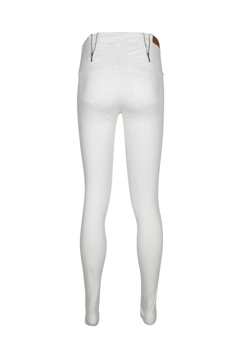 Cenia Mid Waist Pockets Stretched Denim Pants