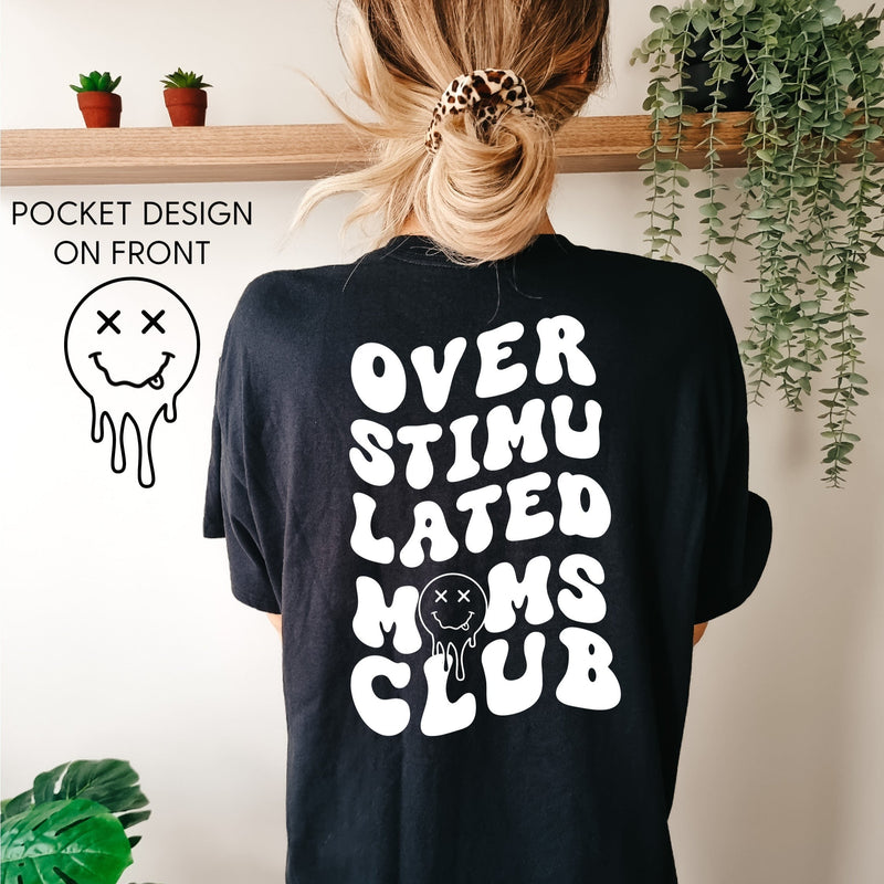 Melting Motherhood - Overstimulated Moms Club - (w/ Melty X Squiggle Smiley) - Comfort Colors Tee