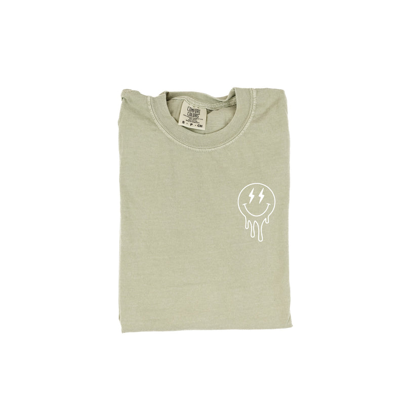 Melting Motherhood - Living My Best Mom Life - (w/ Melty Lightning Eyes) - Comfort Colors Tee