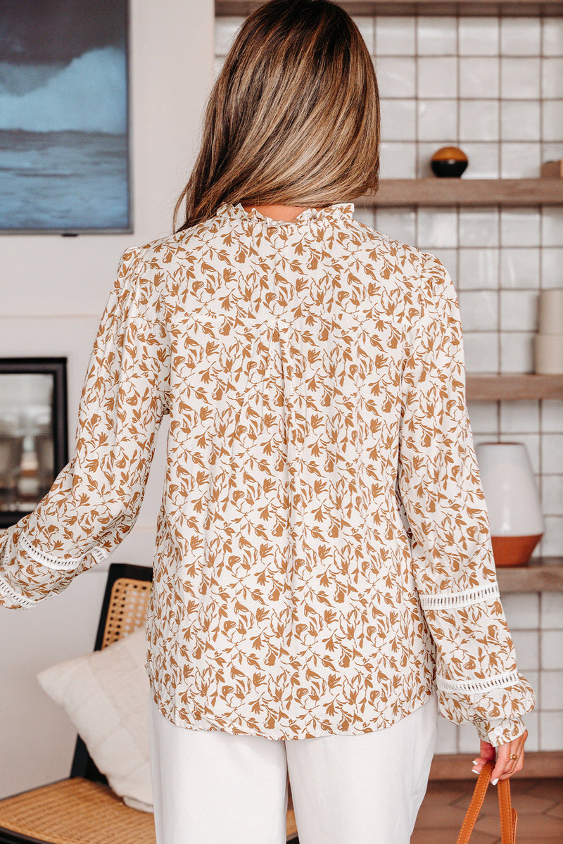 Melanie Lace Floral Puff Sleeve Top
