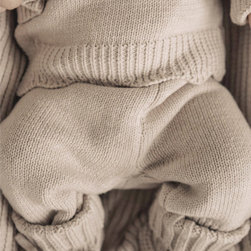 Baby Ruffle-Trim Sweater Cardigan Outfit Pants Headband 3-Piece Set